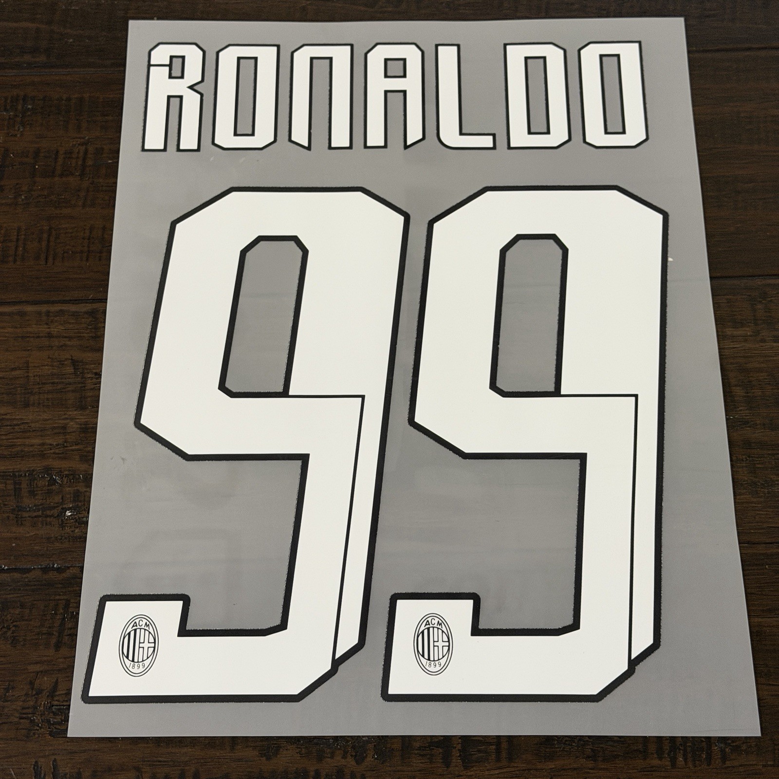 2007-08 RONALDO R9 Home AC Milan Nameset Name Number Dorsal