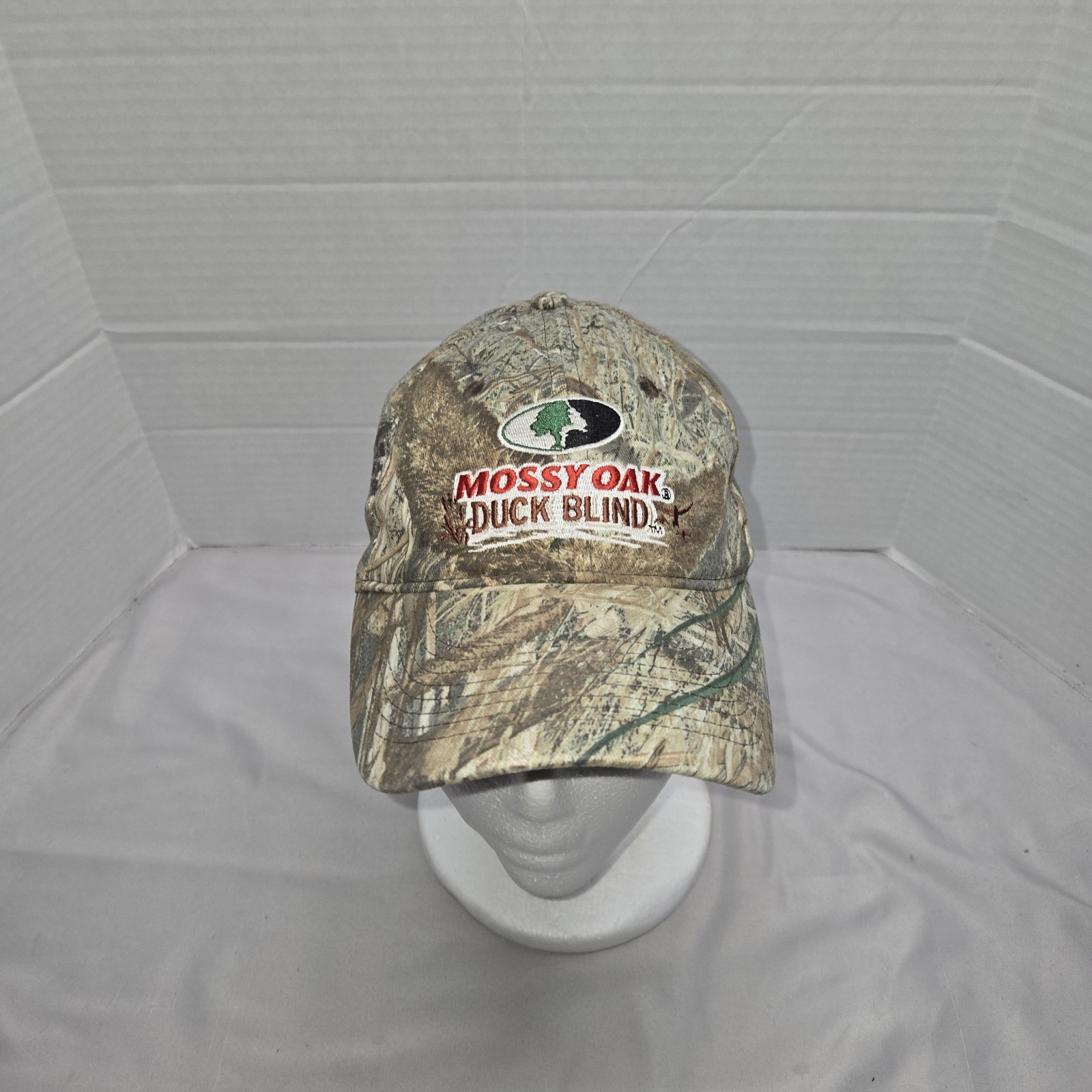 Mens Mossy Oak Obsession Hat Duck Blind Camouflage Hunting Cap Adj Strap Euc