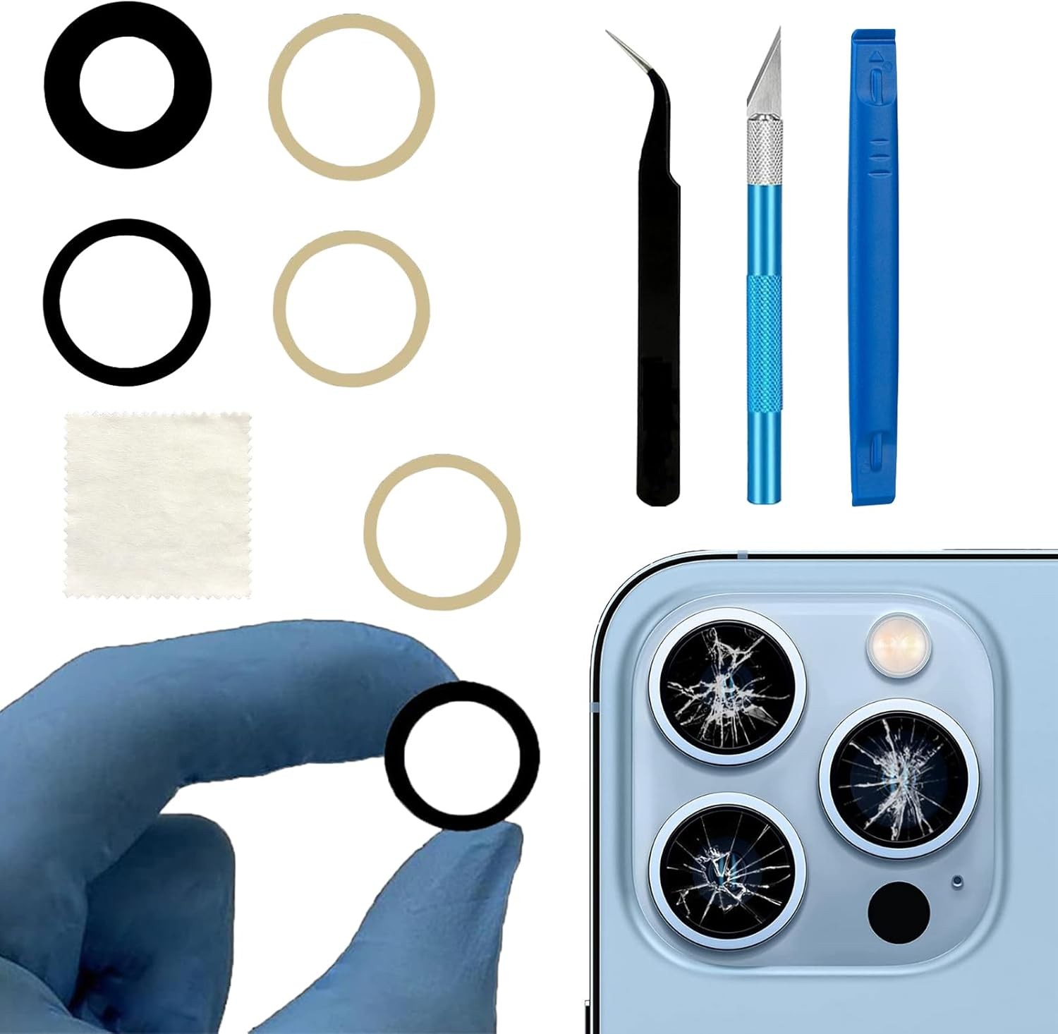 For iPhone 13 Pro Back Camera Lens Glass Replacement MrR.OMW for iPhone 13 Pro