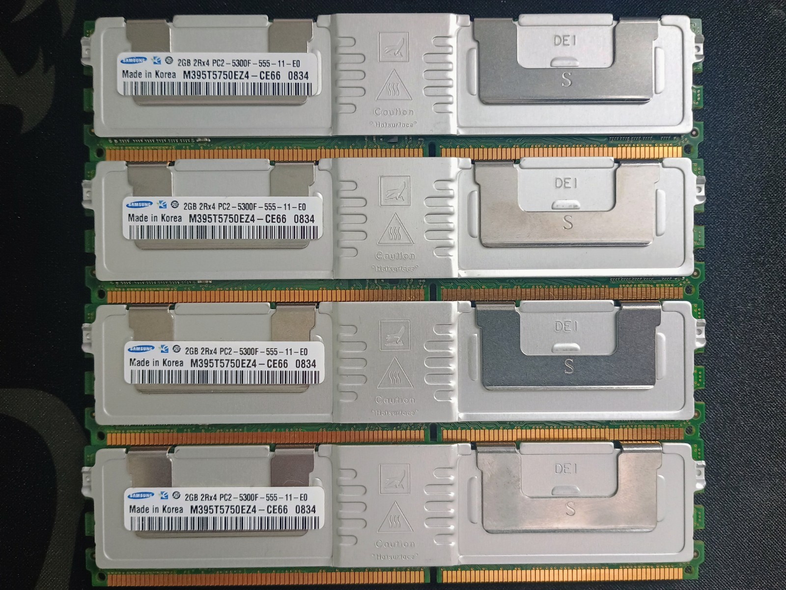 Used 8GB Memory Kit 4x2GB Samsung HP 398707-051, PC2-5300, M395T5750EZ4