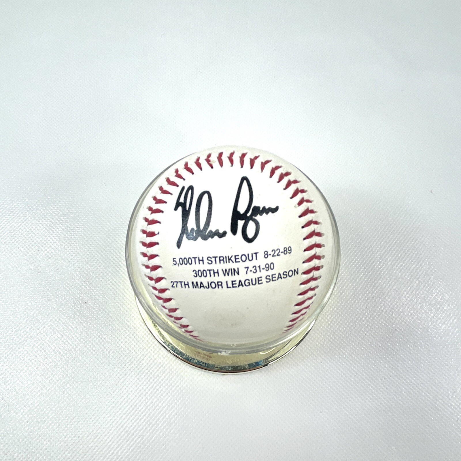 MLB Nolan Ryan Signed Replica Baseball Ball 5,000th Strikeout 300th Win 27TH