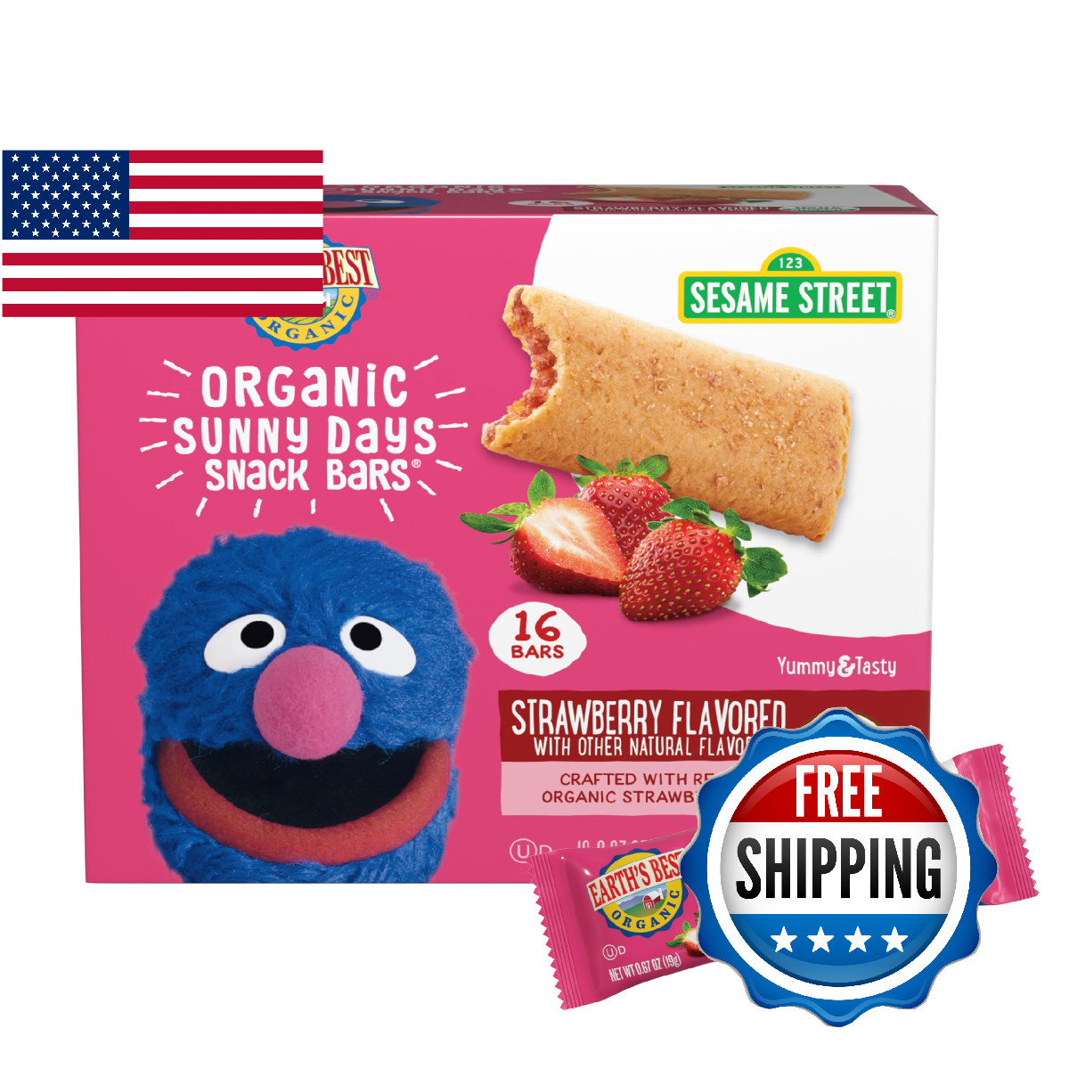 Earth's Best Organic Sesame Street Toddler Snacks Sunny Days Snack Bars