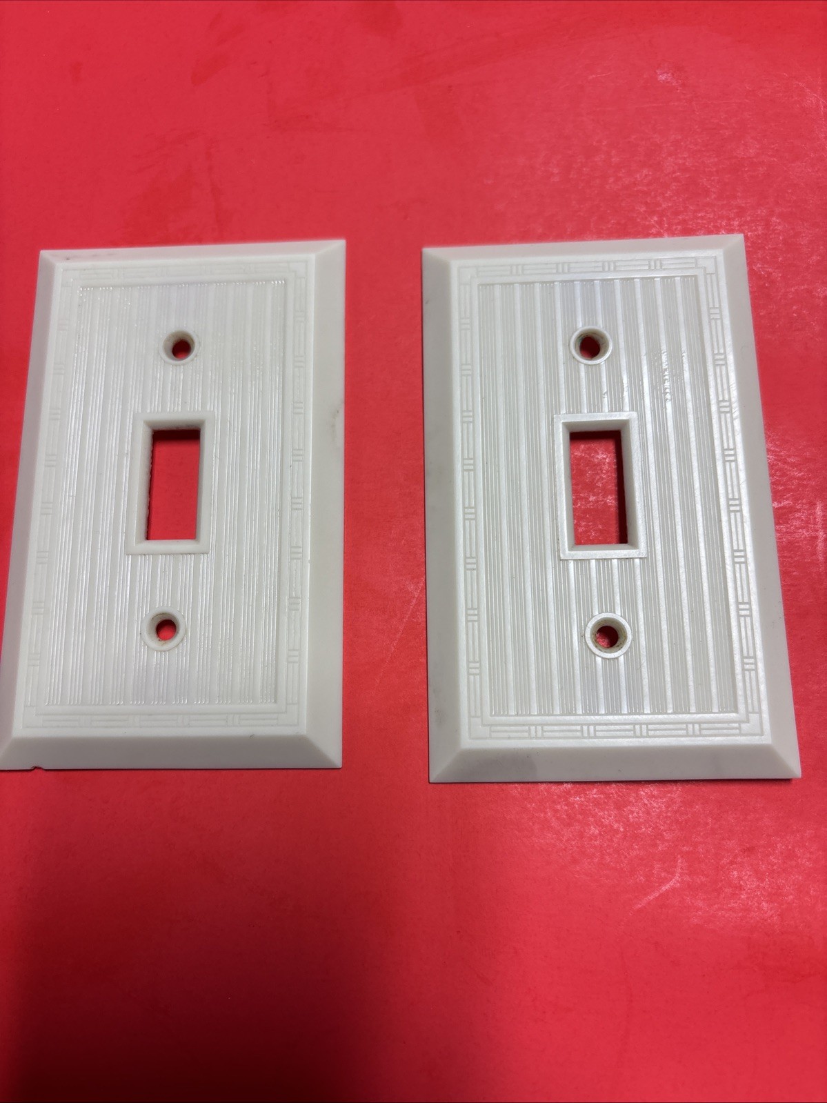 2Salvaged VINTAGE ART DECO HUBBELL UNILINE BAKELITE IVORY SWITCH Cov 1G BIN11