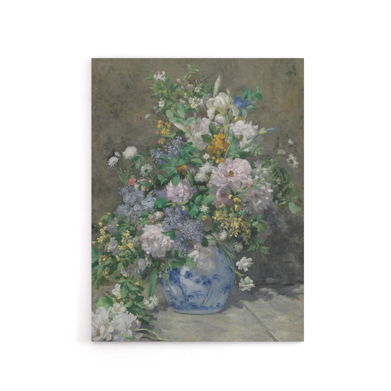 Spring Bouquet in Vase Renoir Vintage Canvas Wall Art Print