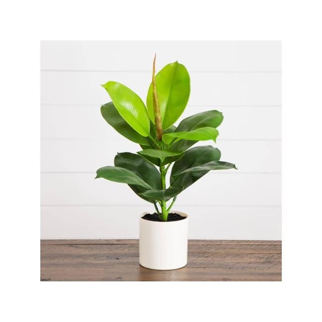 Nearly Natural P2048-S1 20 in. Artificial Fiddle Leaf Fig Plant Green