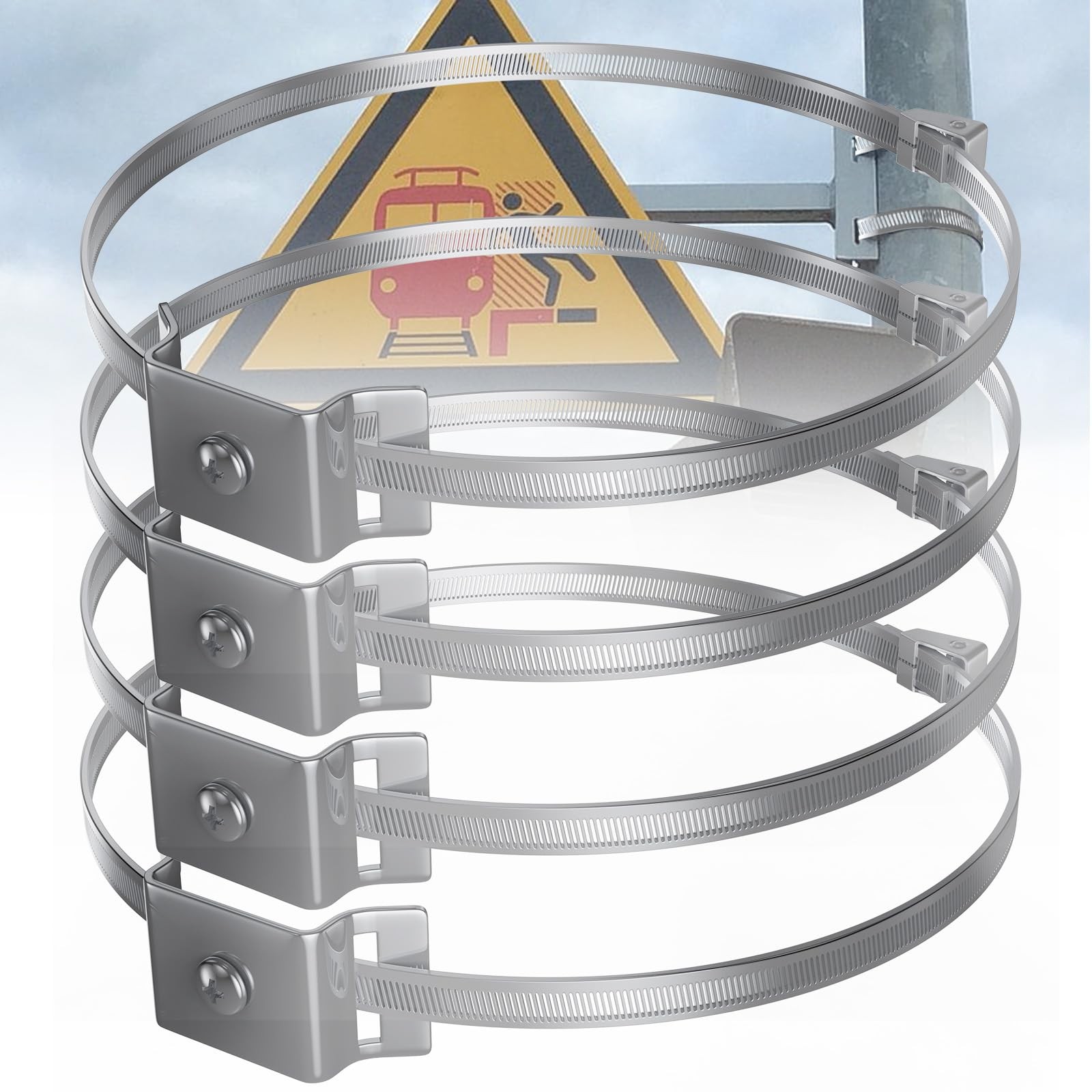 Adjustable Sign Mounting Brackets for Larger Diameter Poles Sign Mounting Hardwa