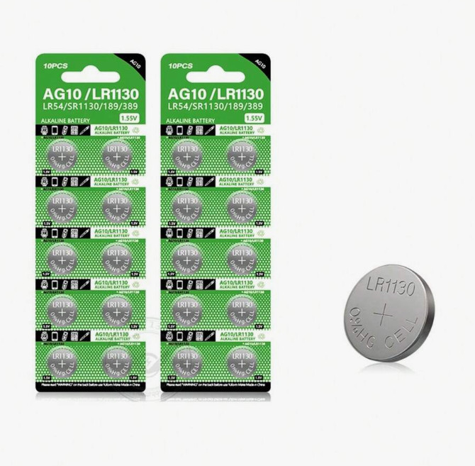 10-50 PCS AG10 LR1130 Cell Coin 1.5V LR54/SR1130/189/389 Alkaline Button Battery