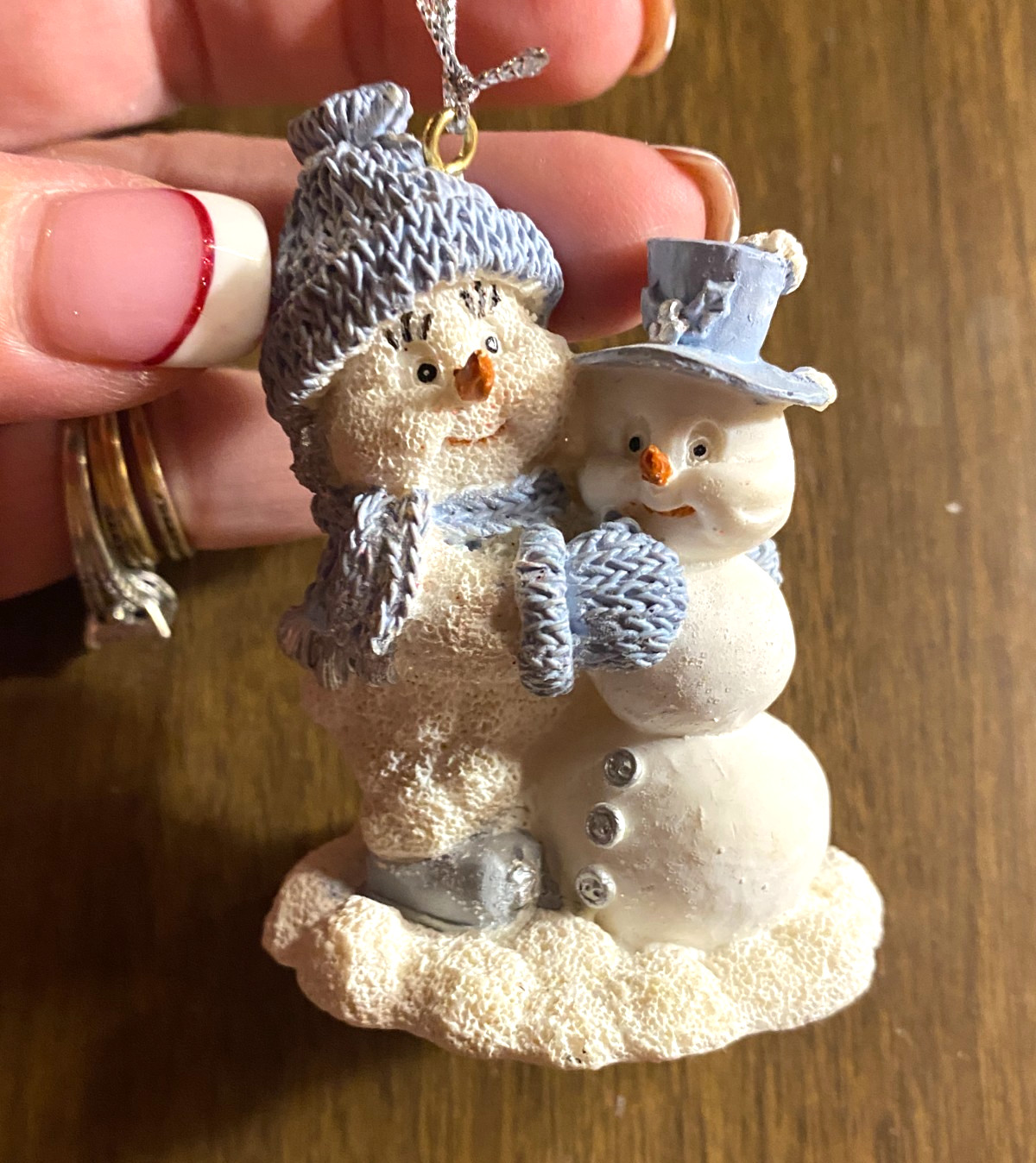 Resin Encore Snow Buddies Snowman Christmas Ornament 3"