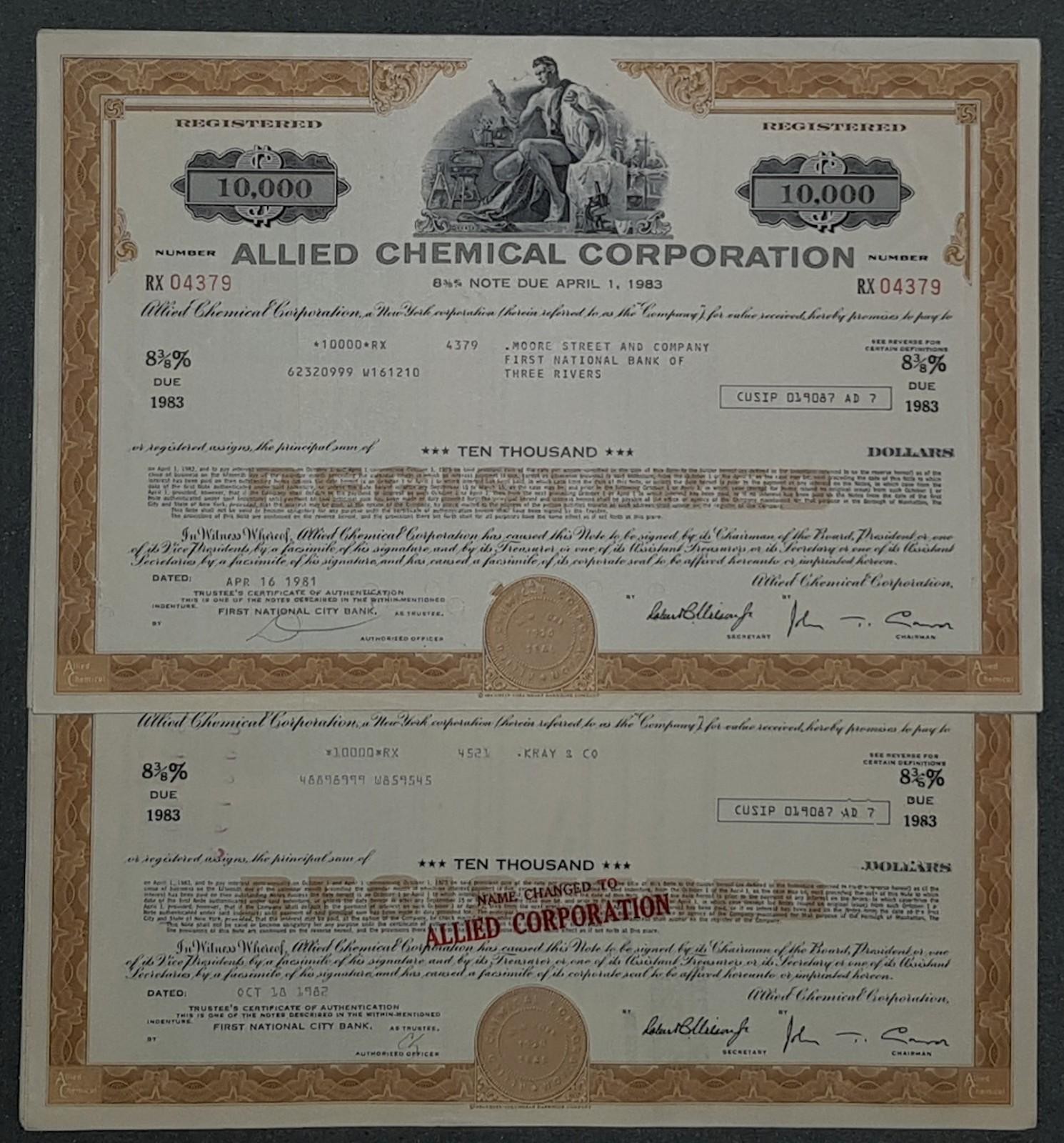 41 X Allied Chemical Corporation 8 3/8 Note Due 1983 $10,000