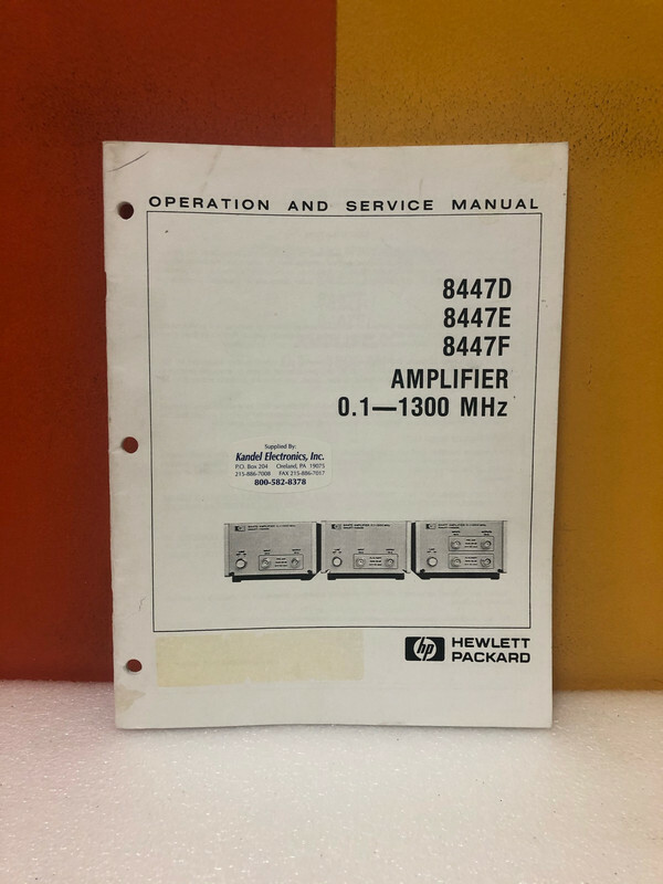 HP 08447-90033 8447D 8447E 8447F Amplifier Operation & Service Manual