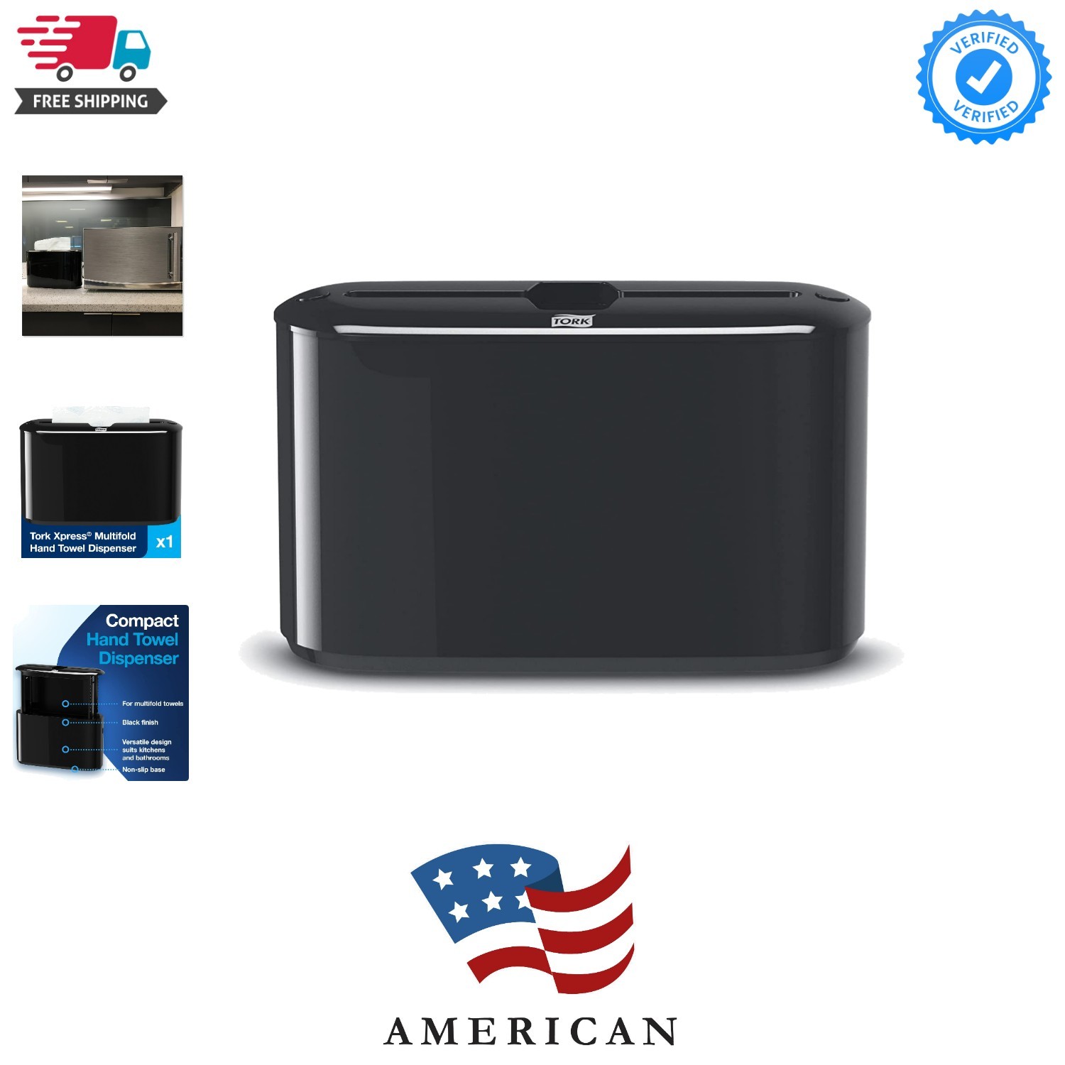 Xpress Paper Towel Dispenser, Black, Single-Dispensing, Compatible with H2 Re...