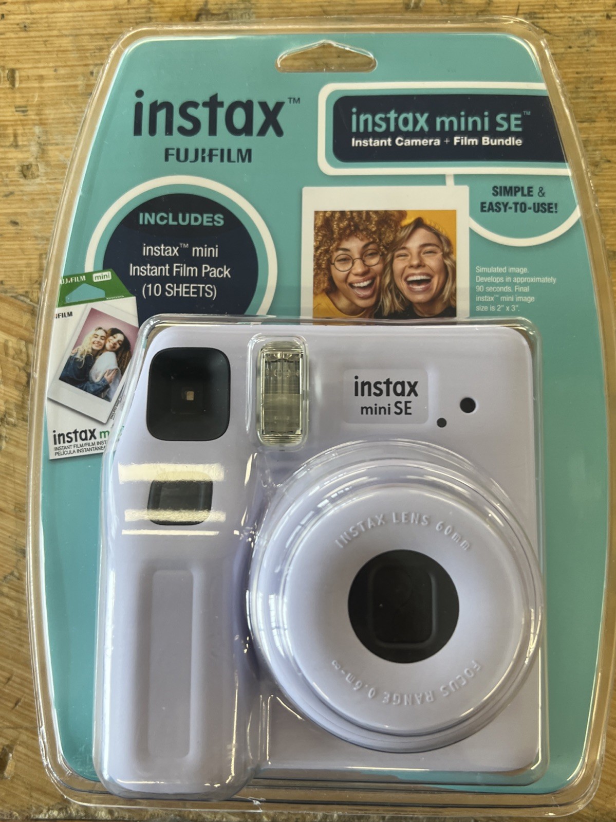 Fujifilm Instax Mini SE Instant Camera Bundle Purple + 10‑Sheet Film NEW