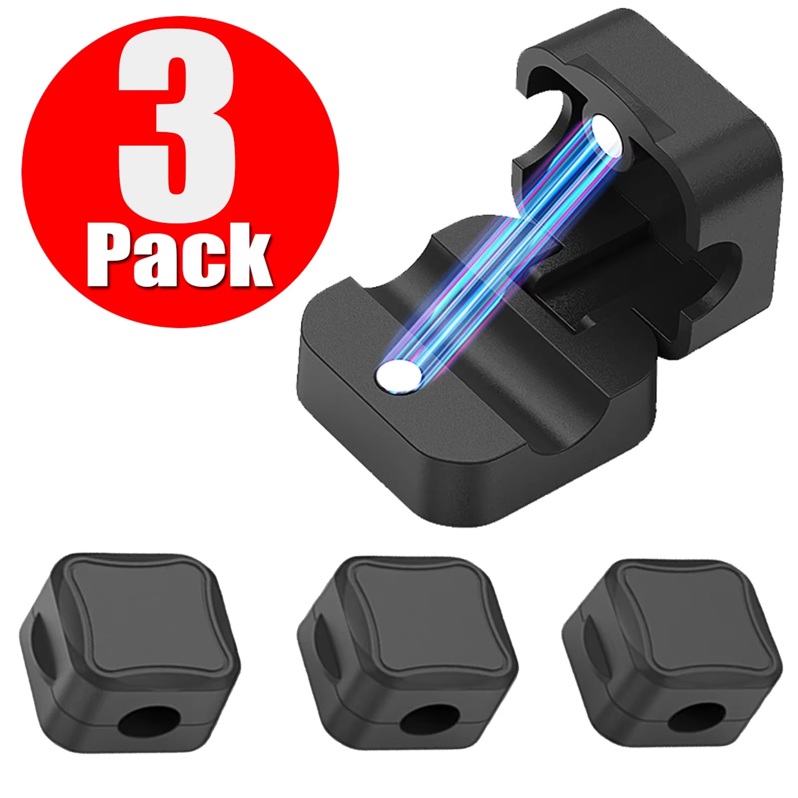 3/6/12 Pcs Magnetic Cable Clip Cord Holder Adhesive Wire Holder Keeper Organizer