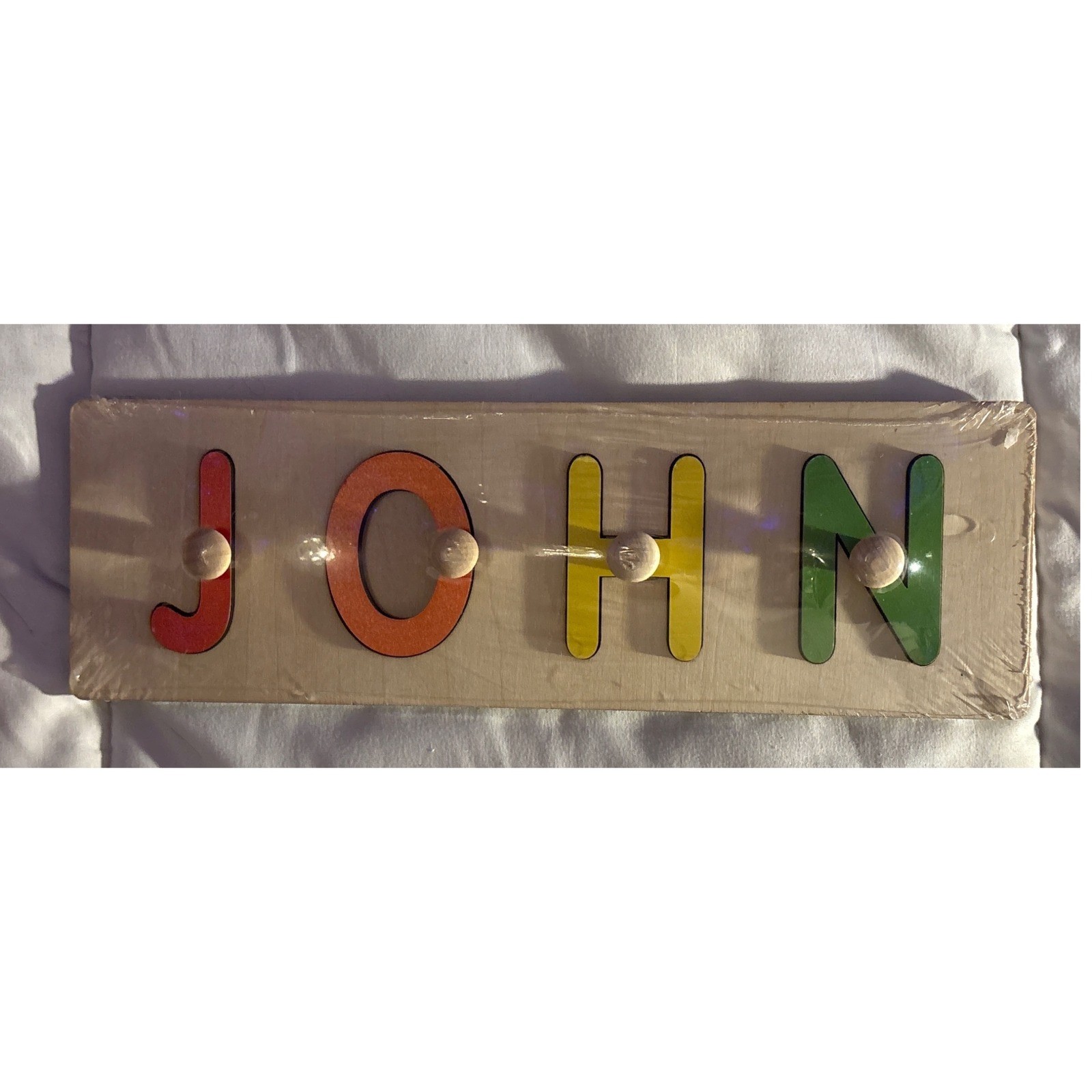 NEW Personalized Wooden Name Puzzle JOHN Montessori Toddler Learning Puzzle