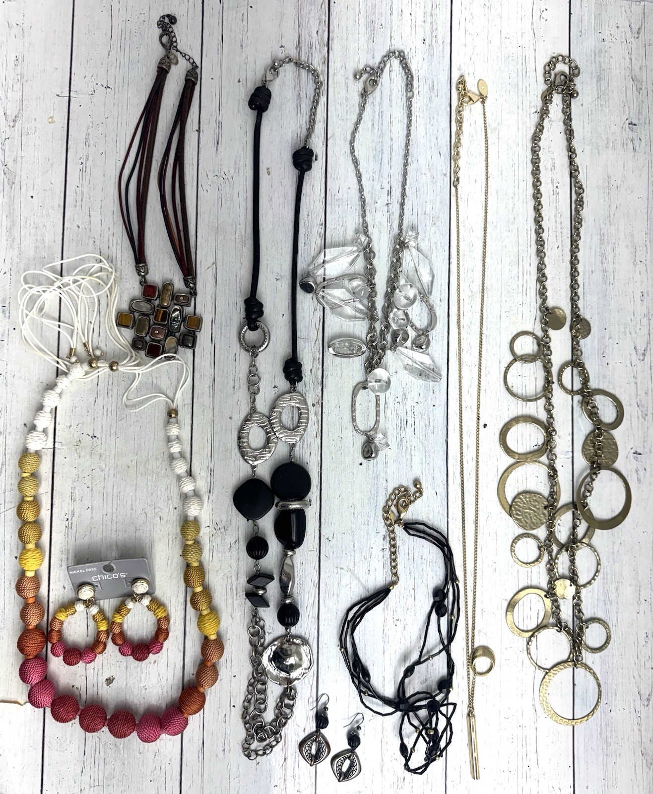 Chicos Jewelry Lot 7 Necklaces 2 Earrings