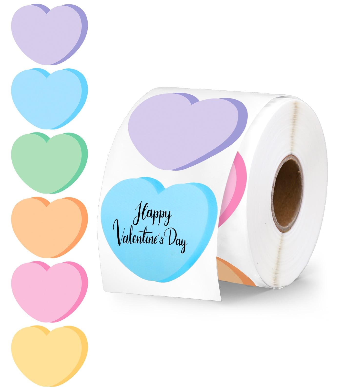 Valentine's Day Heart Direct Thermal Labels Stickers Colorful Candy Love Heart S