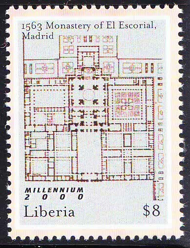 Liberia 2000 MNH, Millennium, Monastery SPAIN, Religion, Maps, UNESCO [Ps]