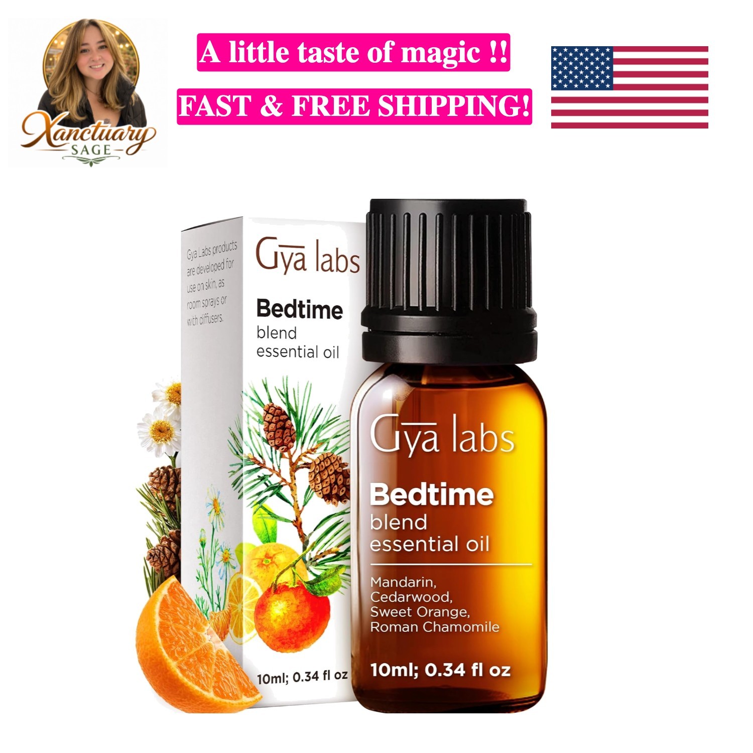 Bedtime Essential Oil for Aromatherapy - 0.34 Fl Oz -  Grade Essential Oils f...