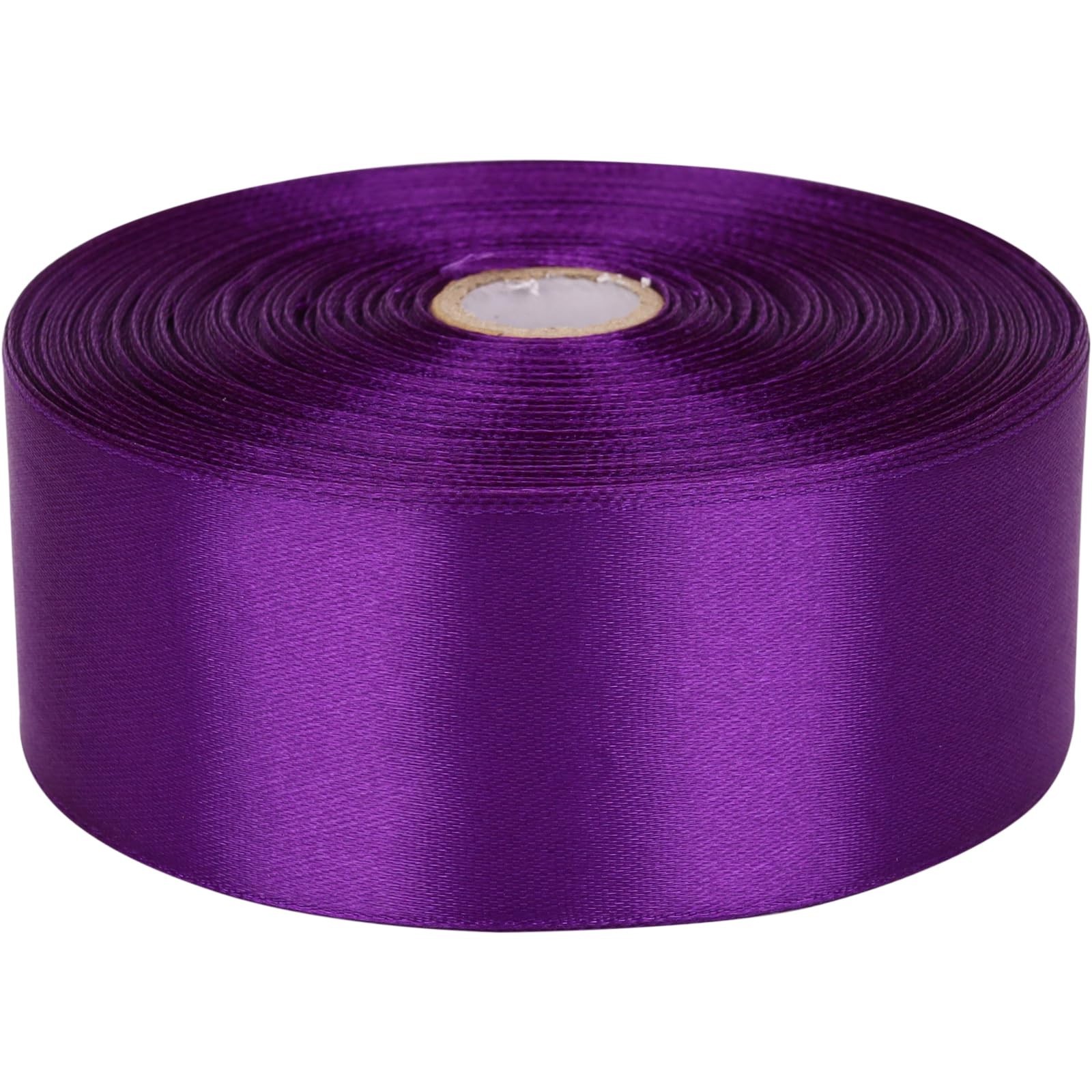 1-1/2 inch Purple Satin Ribbon 50 Yards Solid Fabric Ribbons Roll for Wedding...