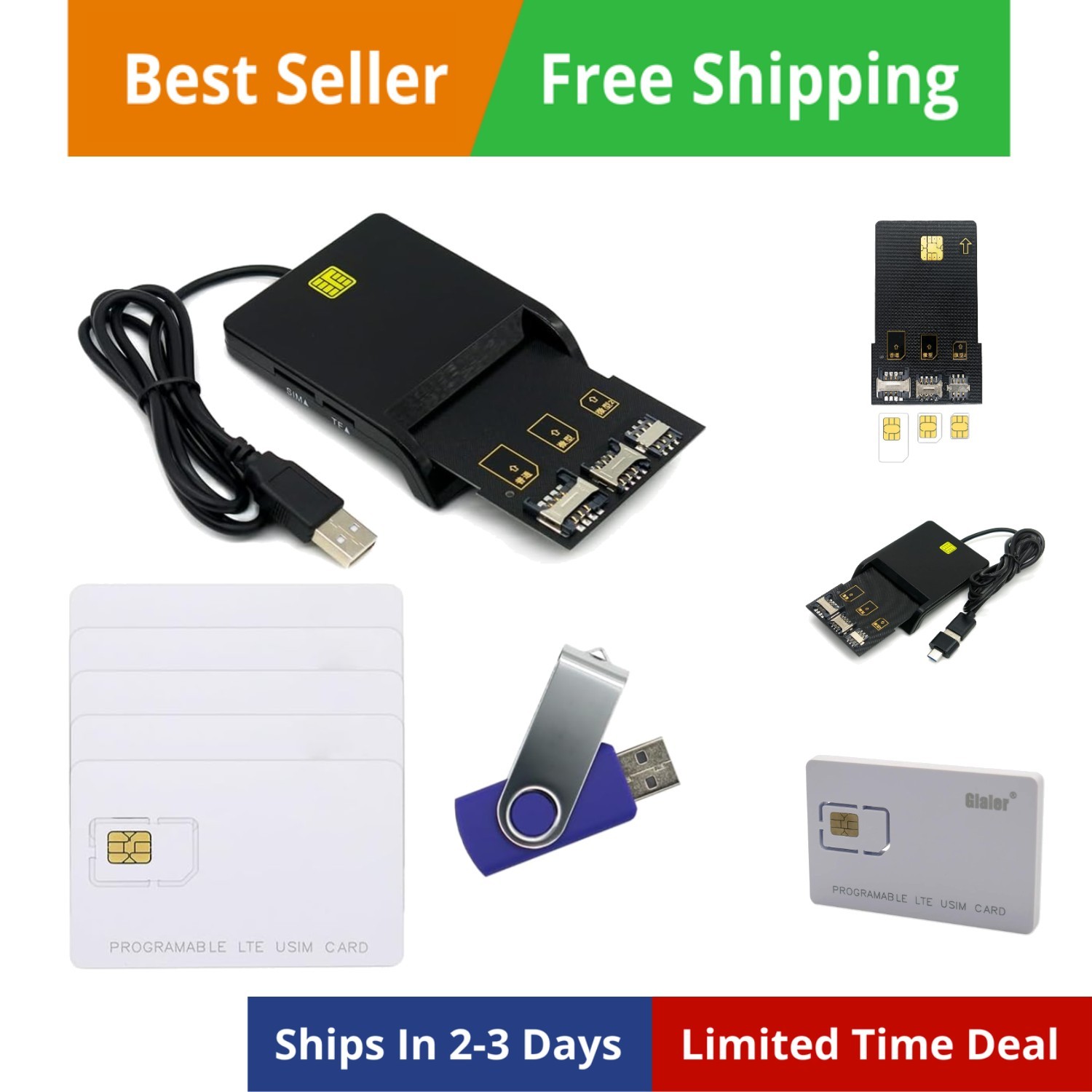 LTE Cards Program kit, SIM Card Tools & Accessories Include 1 SIM Card Reader...