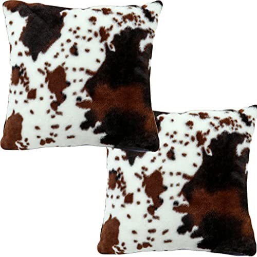  Cowhide Fur Decorative Throw Pillows Covers Pillow Case Animal 18x18 Cow Skin