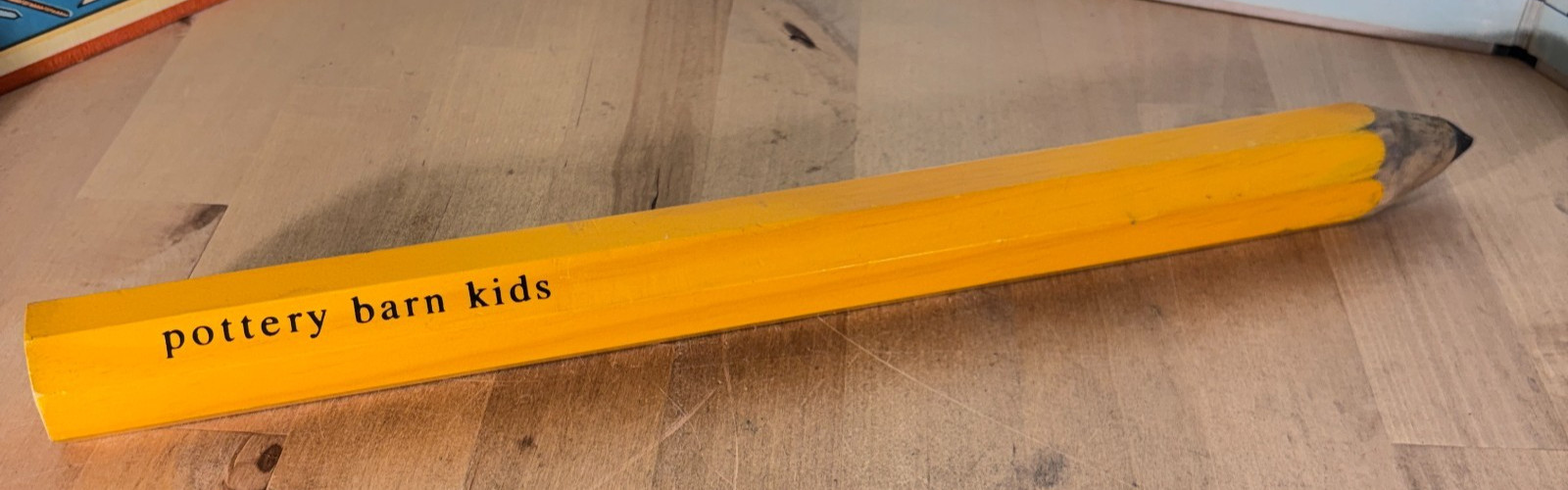 Pottery Barn Kids Jumbo Yellow Pencil, 16" Decorative Whimsy