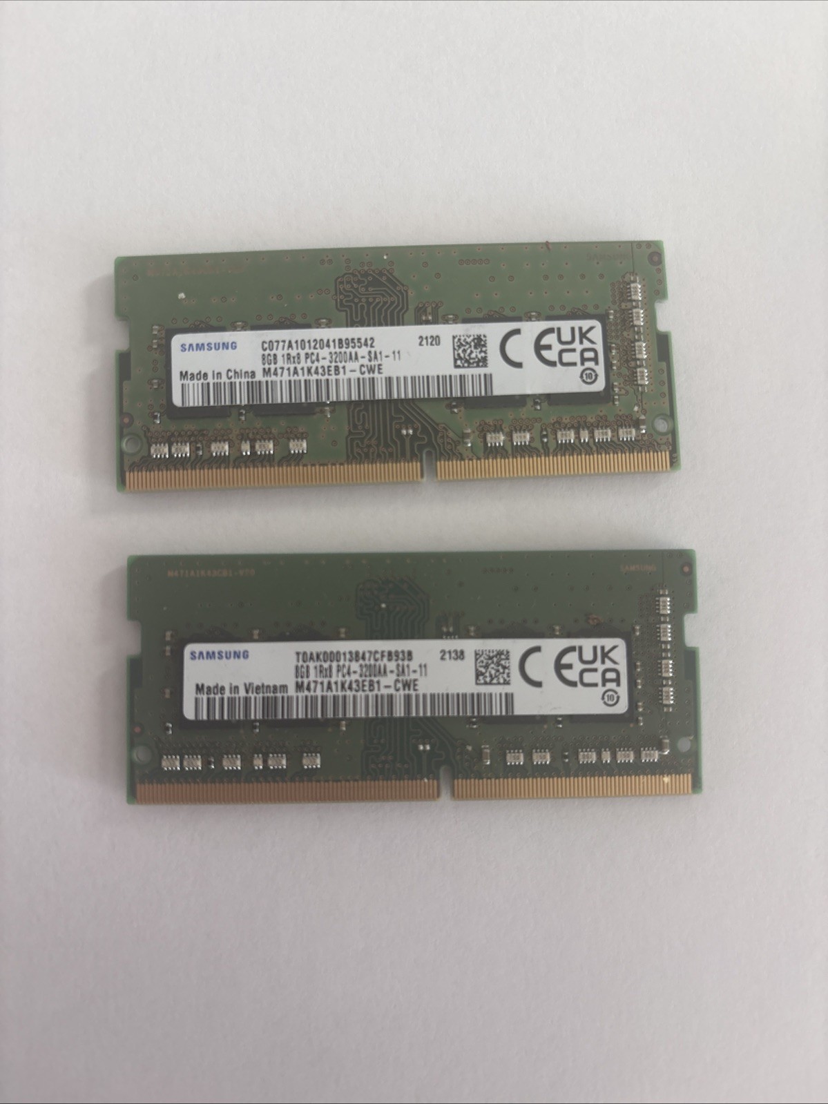 Samsung 16GB - 2x8GB DDR4 3200 SODIMM PC4 Lot of 2