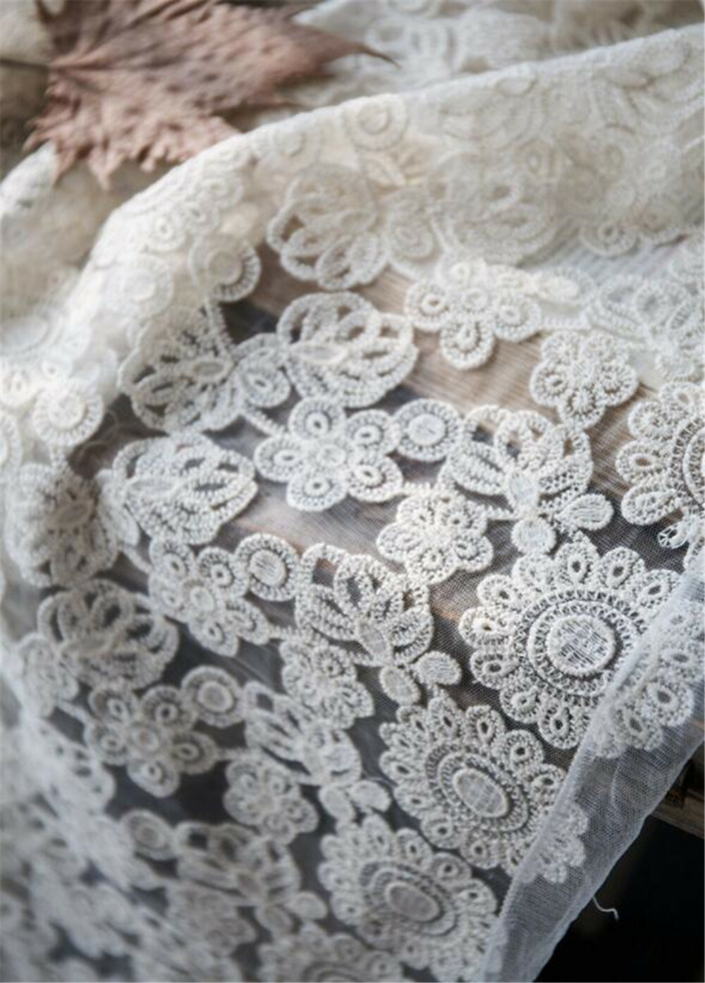 Floral Evening Dancing Dress Craft Fabric Embroidery Costume Gown Lace Trim 1 M