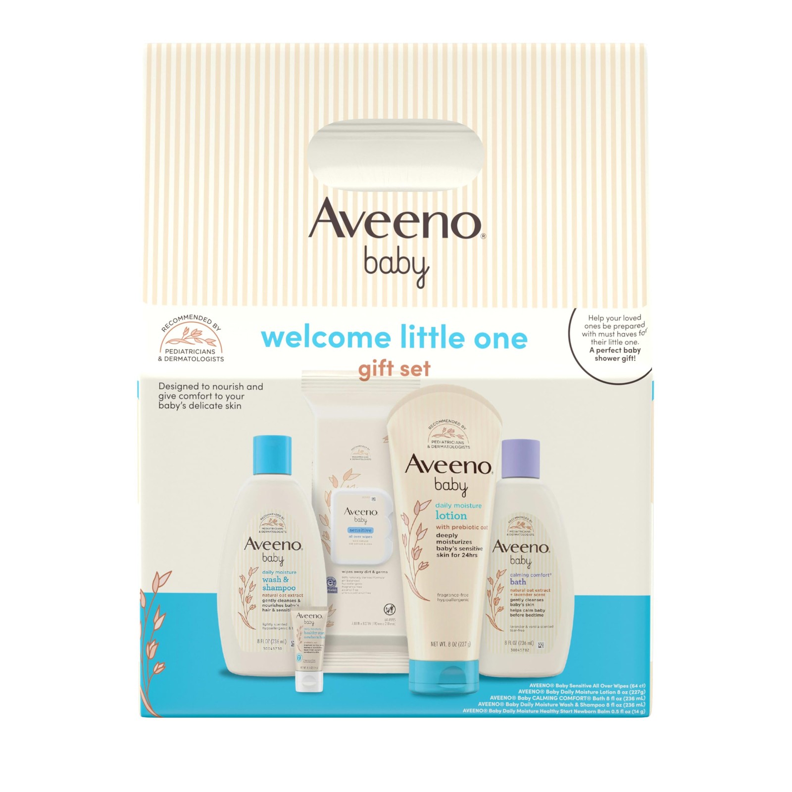 Baby Skin Care Gift Set 5 Piece Aveeno Welcome Little Skincare Nourishing Body