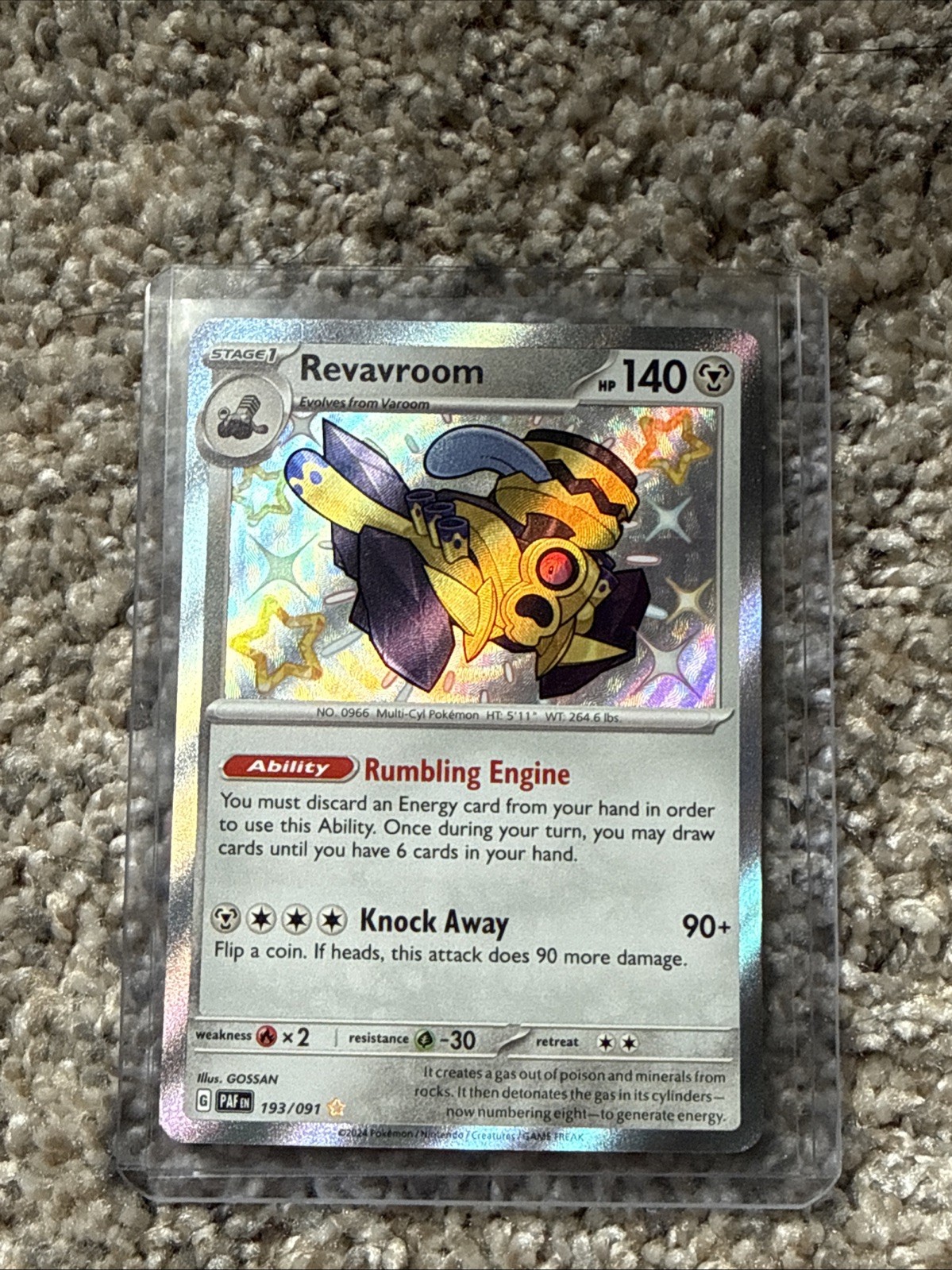 Pokemon TCG Revavroom 193/091 Paldean Fates Baby Shiny Rare