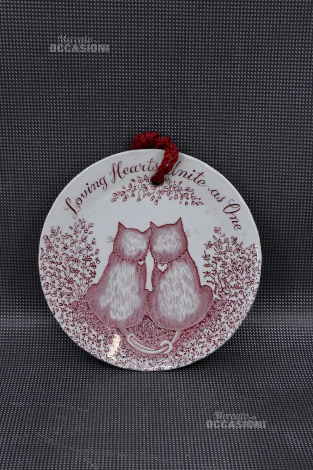 Soucoupe en Céramique Anglais Chatons Loving Heart Unies As One Rouge 14,5cm