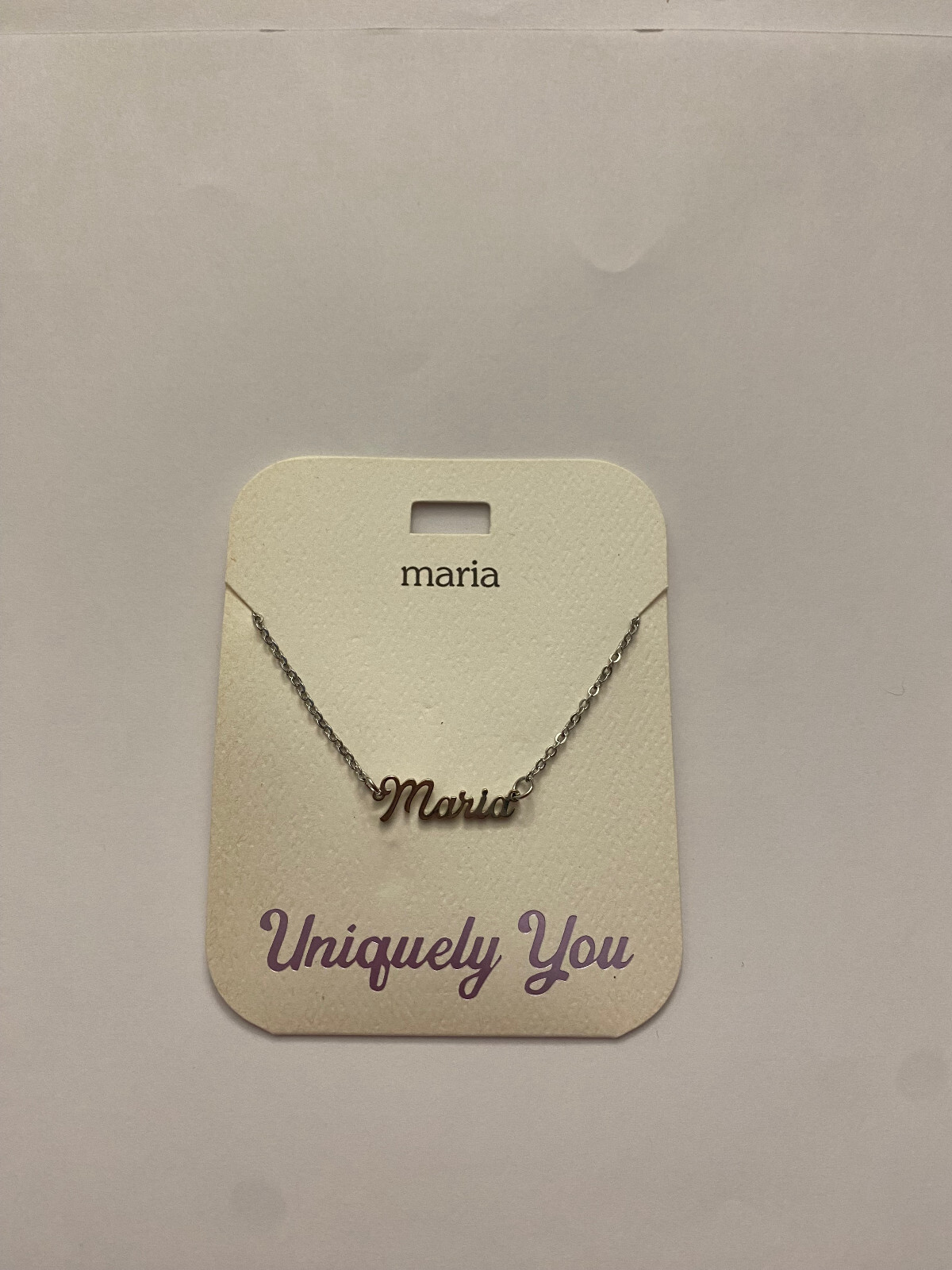 NWT Maria Personalized Name Silver Pendant 16-20" Necklace Uniquely You