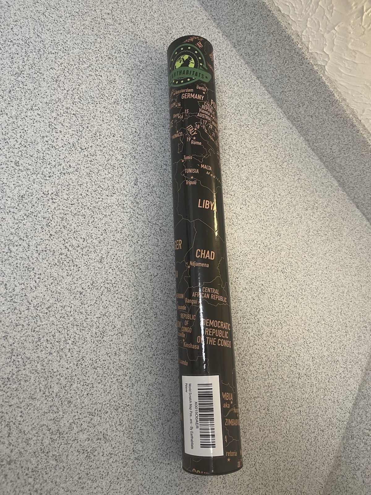 Earthabitats Scratch off World Map Poster