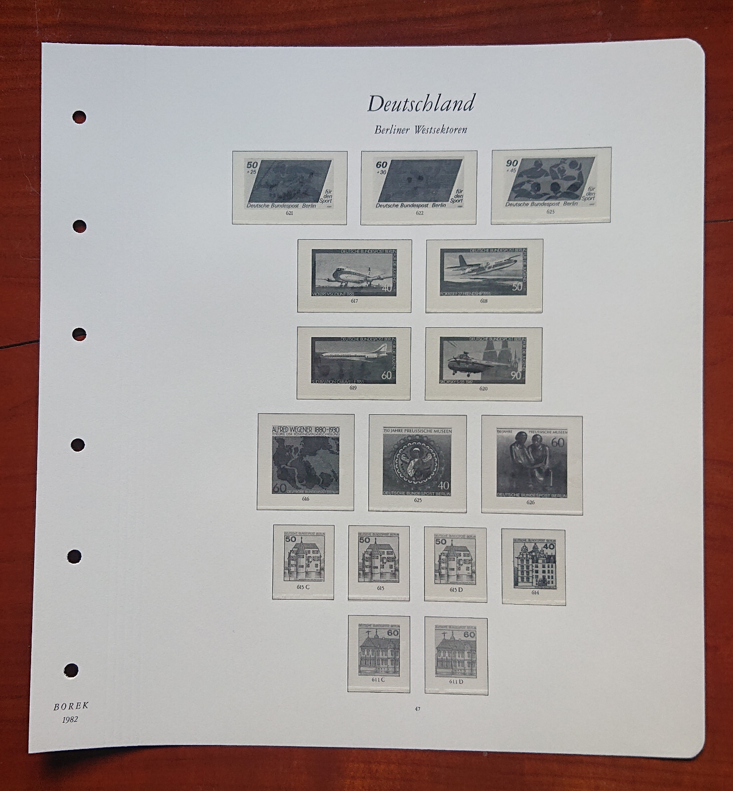 Form Sheet Berlin West Sectors Borek 1982 P. 47 Sports Aircraft Prussia