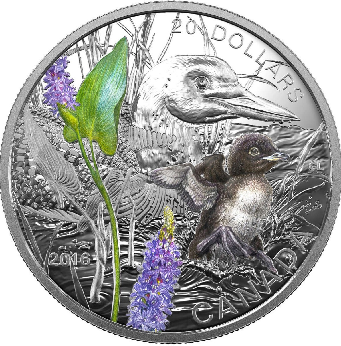2015 Canada $20 Baby Animals: Common Loon 1 oz Pure Silver Coin RB