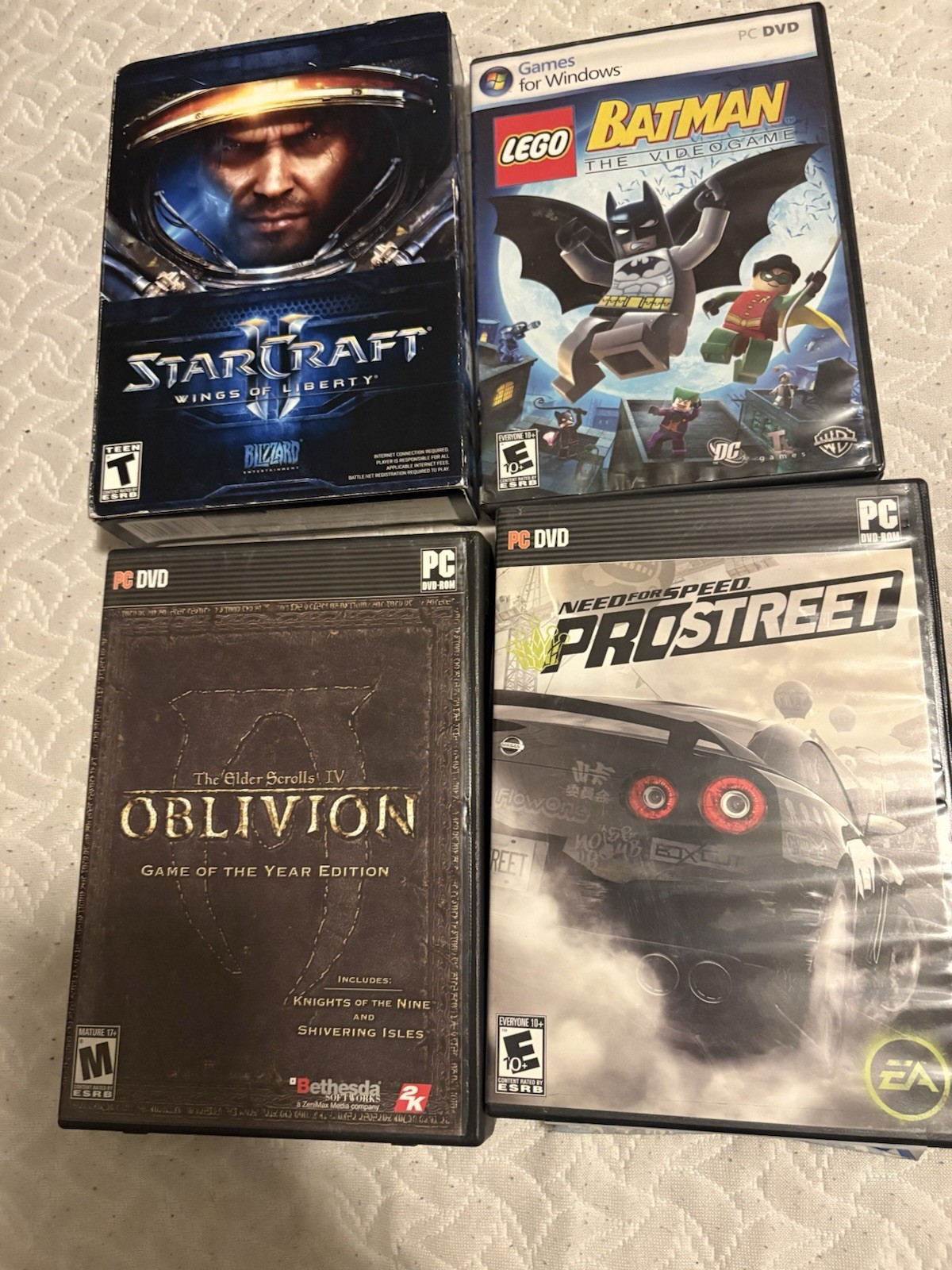 Blizzard Warner Bros Bethesda EA PC Game Lot StarCraft II LEGO Batman Oblivion …
