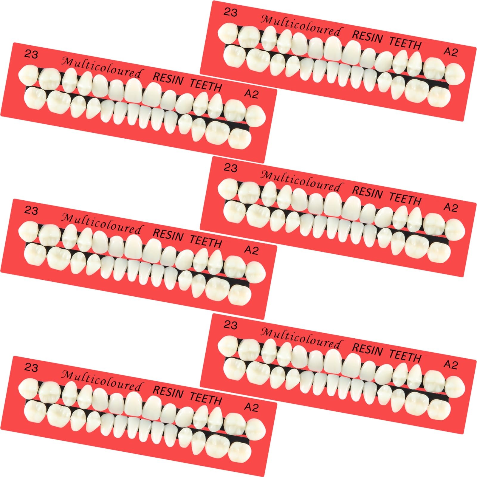 BBTO 6 Sets Acrylic Resin Fake Teeth artificial teeth Denture Replacement Tan 