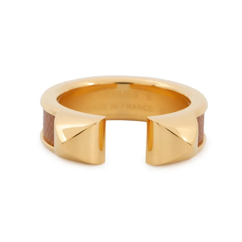 Hermes Ring Athena Double Clous Gold Vo Madame 57