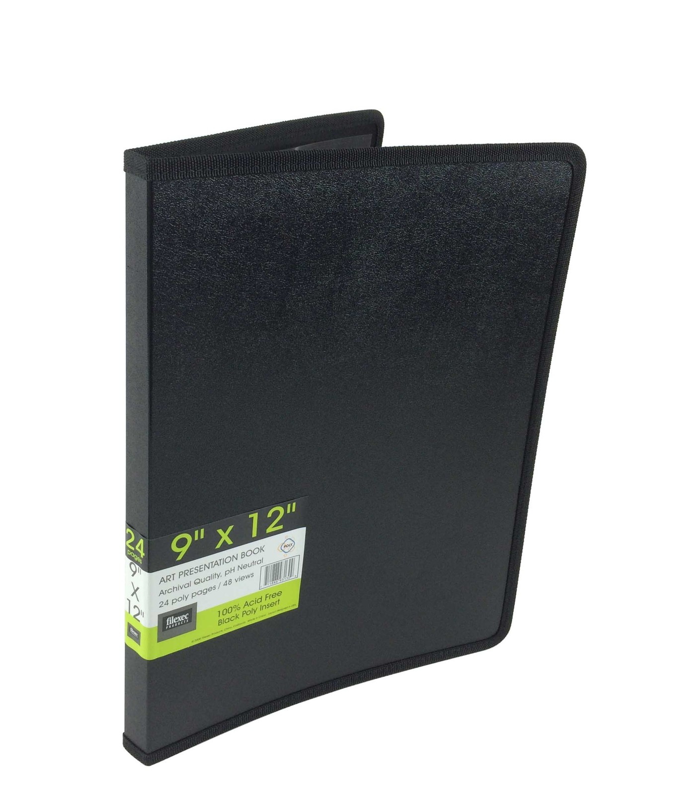 Filexec Products Art Presentation Book, 9"x12", 24Page/48 Views Black 
