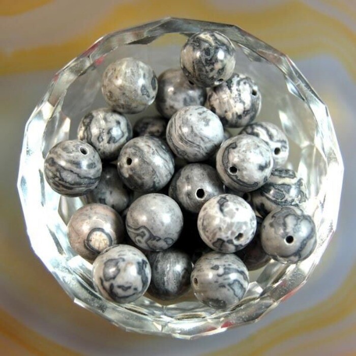 Wholesale 500pcs Lot Natural Map Stone Round Spacer Loose Beads 8mm DIY Jewelry