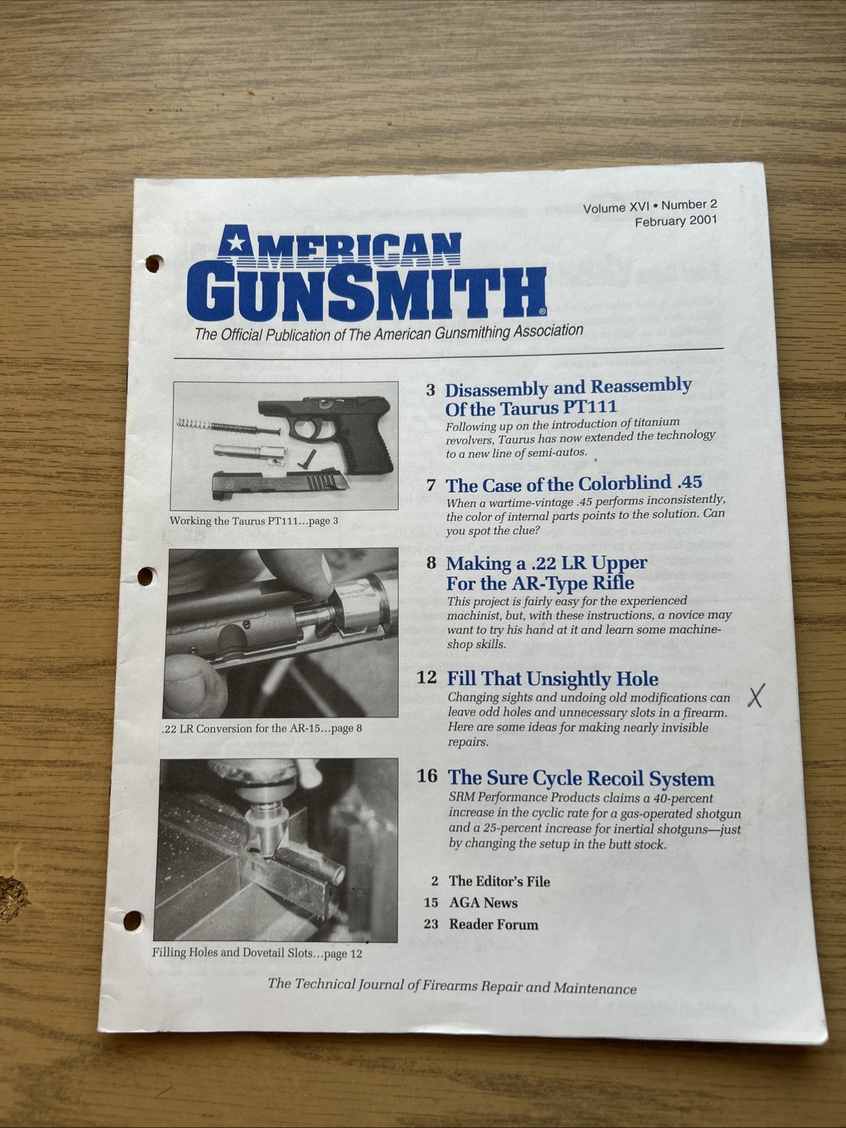 AMERICAN GUNSMITH FEBRUARY 2001,  MAKING A  .22 LR UPPER FOR THE AR- TYPE RIFLE