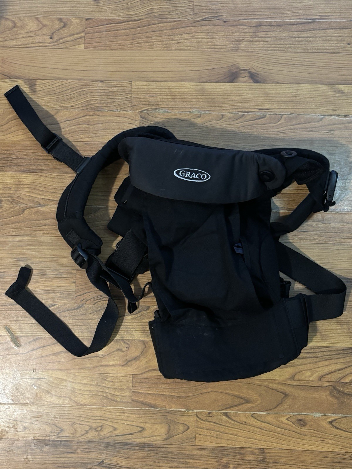 Graco Black Baby Carrier Buckle Closure Adjustable Straps for Infant Toddler