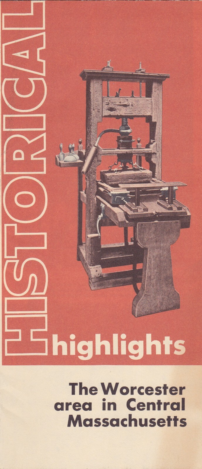 1970's Historical Highlights Of Worcester Massachusetts Brochure