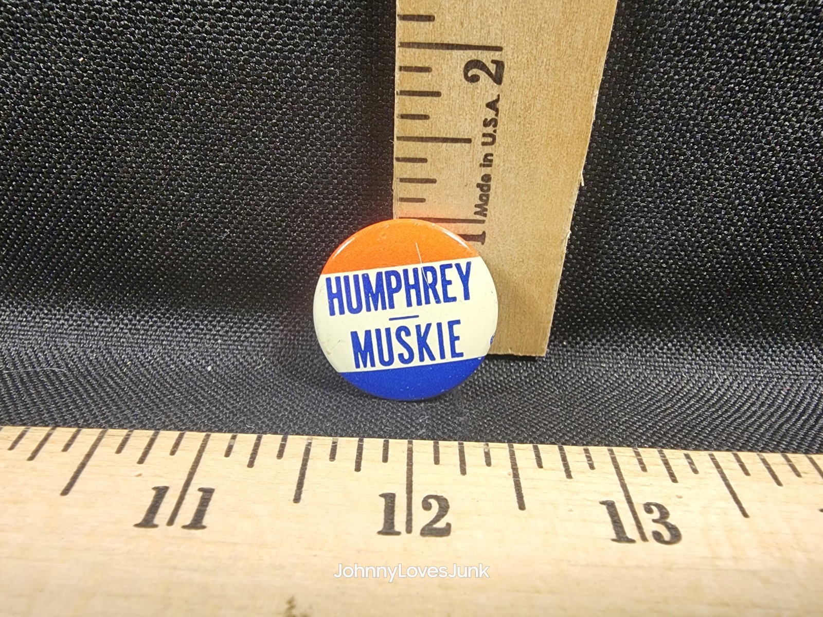 Vintage Humphrey/Muskie Presidential Political Pinback Button Used
