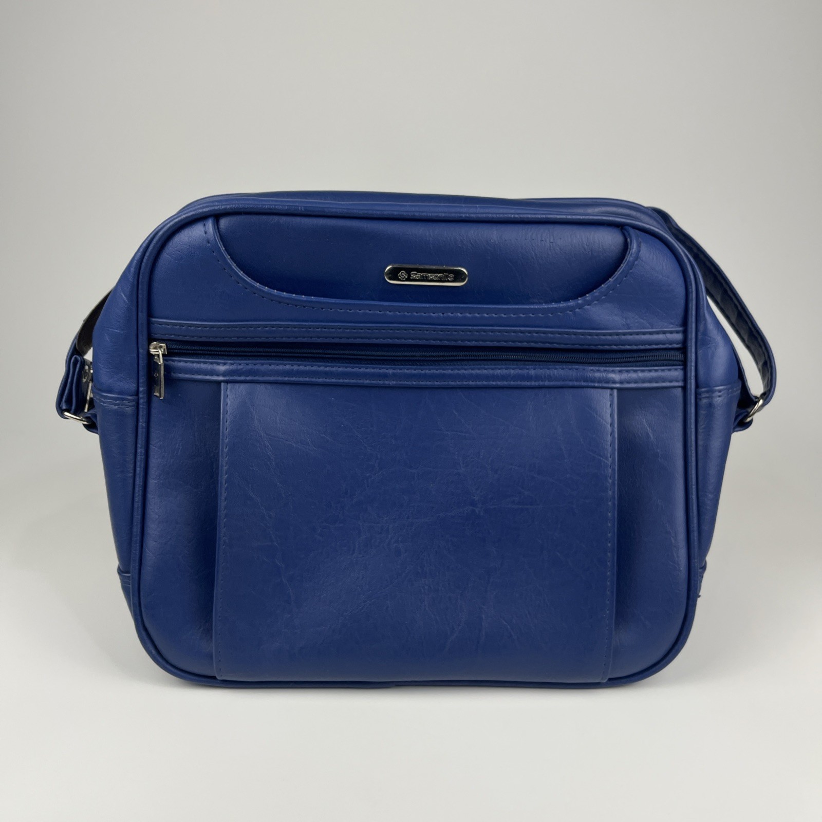 Vintage Samsonite 1970's Concord Carry On Shoulder Bag Royal Blue