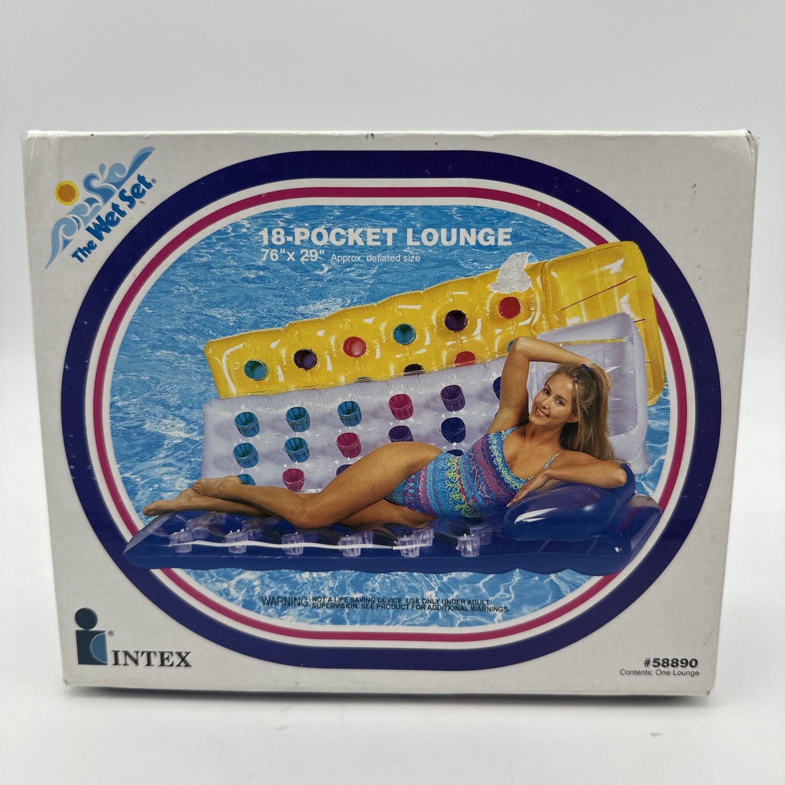 Intex WET SET PREMIUM 18 Pocket Lounge 1994 58890 76" x 29" New Vintage