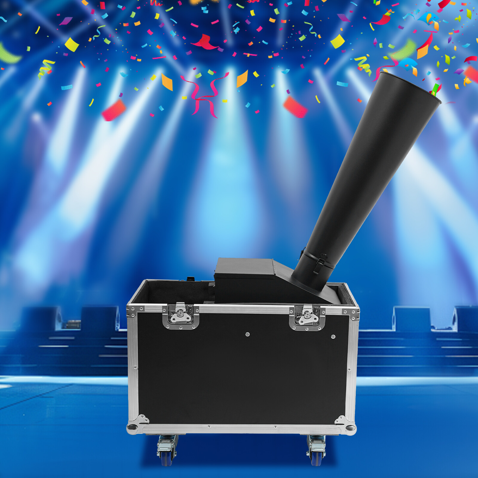 CO2 Confetti Machine with Flight Case Confetti Blaster Jet 19.68 ft Black