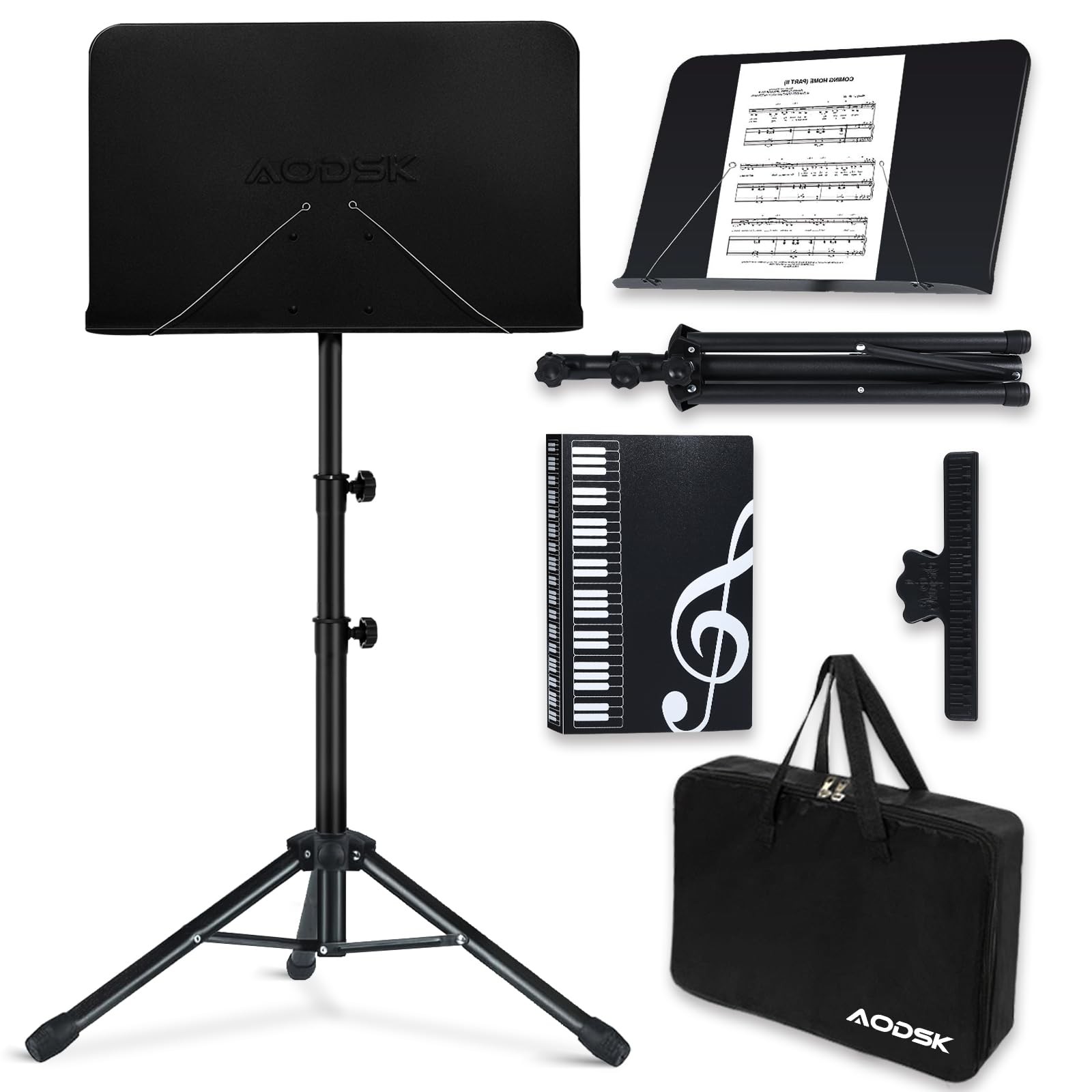 5 In 1 Dual-Use Folding Sheet Music Desktop Book Stand Carrying Bag AS-M55