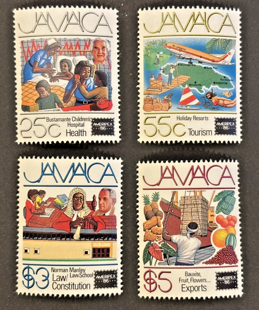 Jamaica: 1986,  Ameripex, International Stamp Exhibition, Chicago   MNH set