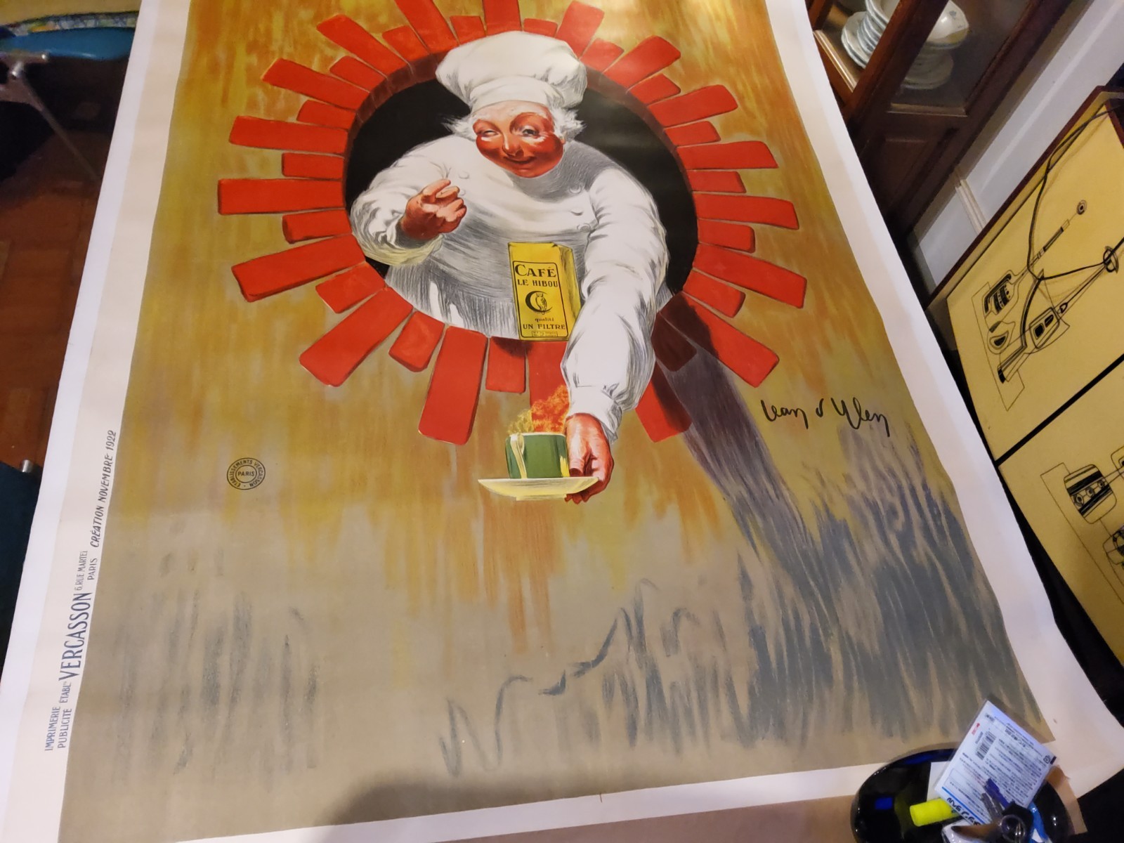 ORIGINAL VINTAGE POSTER/POSTER/MANIFESTO Owl Cafes by J D'Ylen 1922